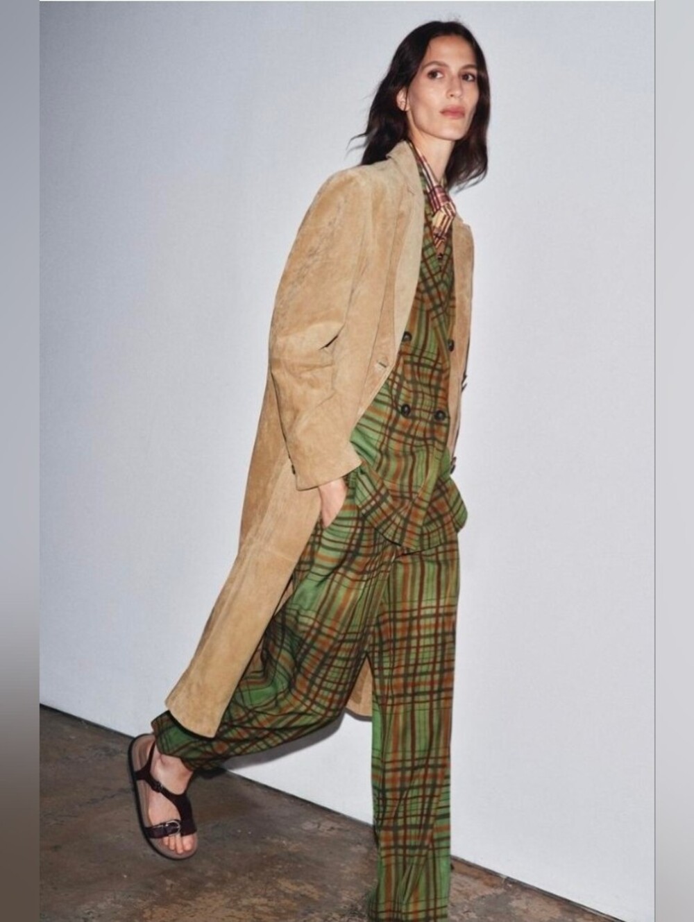100% SUEDE LEATHER COAT ZW COLLECTION LIMITED EDITION - Picture 4 of 11